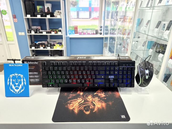 Игровой набор (клавиатура + мышь) Defender (вр80)