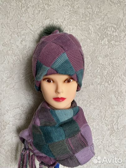 Шапка женская вязаная ручная работа