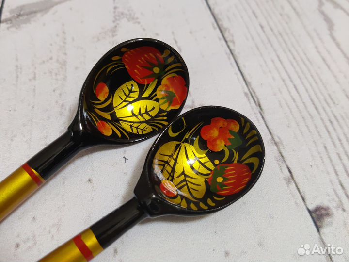 Хохломская роспись пиала и 2 ложки