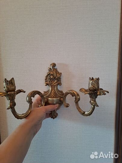 Подсвечник настенный бронза времен СССР