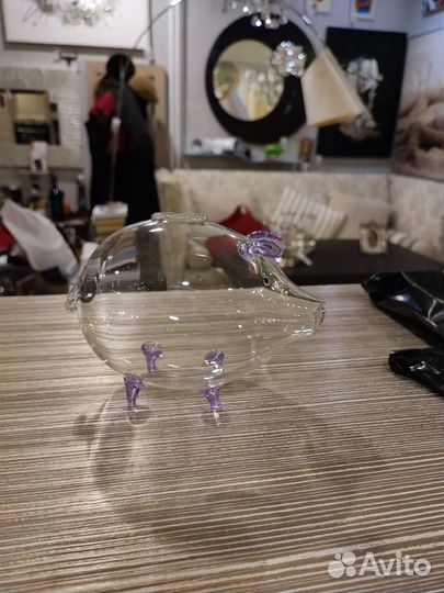 232812 Копилка стеклянная свинка