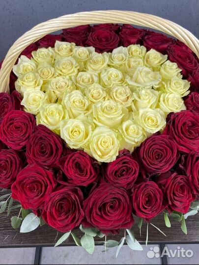 101 роза сердце из роз