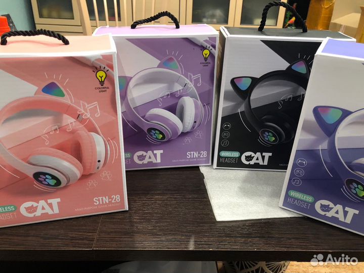 Беспроводные детские наушники с кошачьими ушками