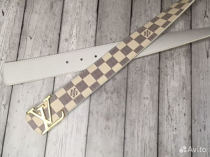 Ремень белый louis vuitton