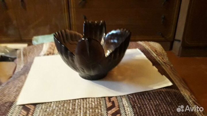 Салатница (черный хрусталь) гусь-хрустальный