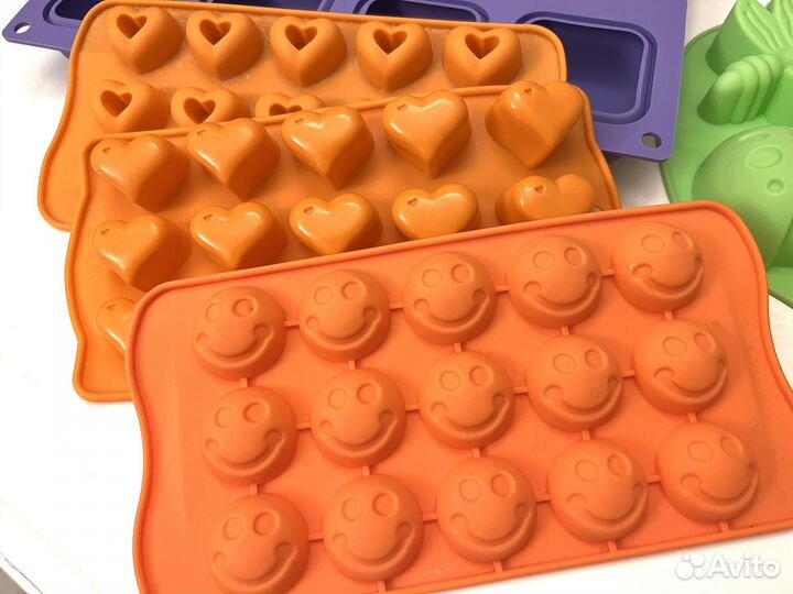 5 Силиконовых форм для шоколада, выпечки, новые