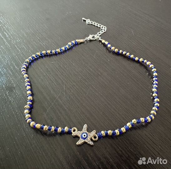 Чокер из бисера, браслет на ногу