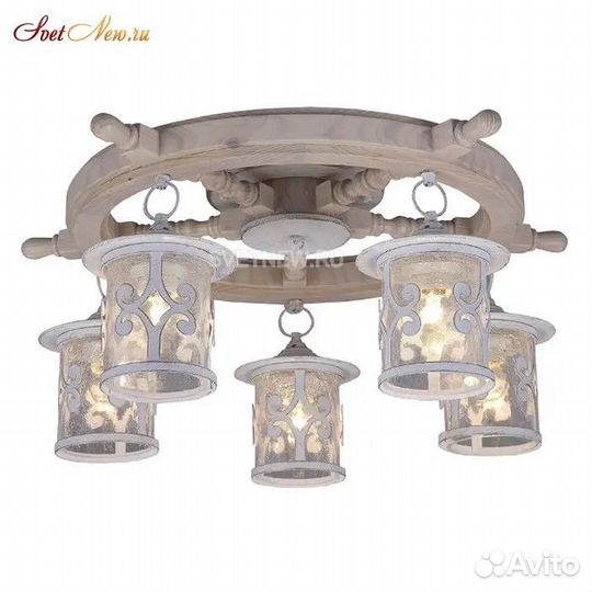 Люстра штурвал дерево бра светильник