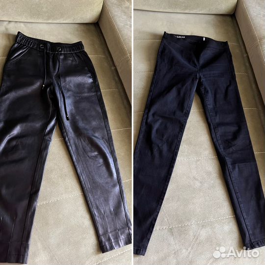 Кожаные брюки и джинсы стрейч 155-158