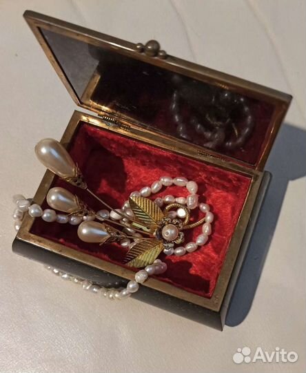 Шкатулка змеевик, винтаж