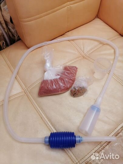 Сифон для аквариума с насадкой и грушей