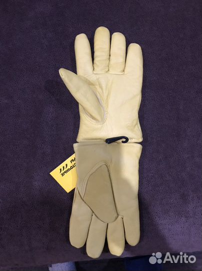 Теплые мужские перчатки кожанные