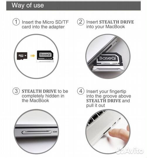 Apple Macbook air,pro алиминиевый адаптер micro sd