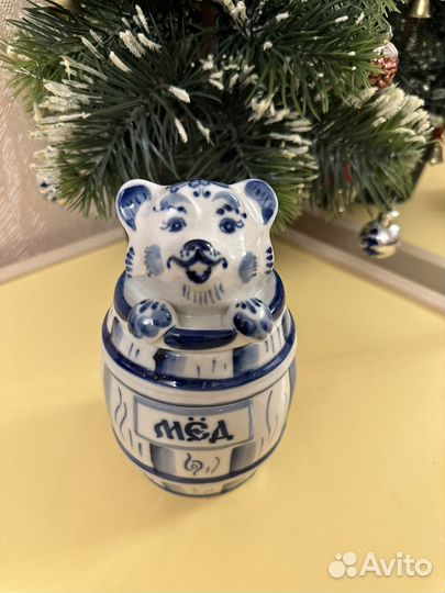 Бочонок «Мед» (гжель)