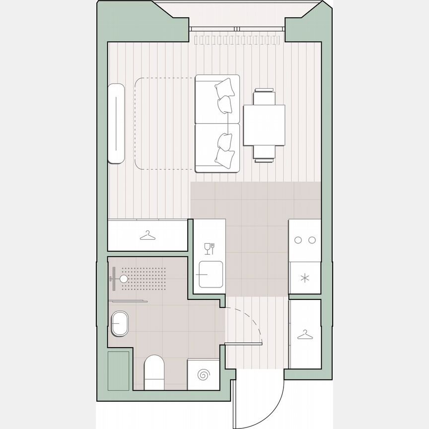 Квартира-студия, 24,4 м², 10/13 эт.