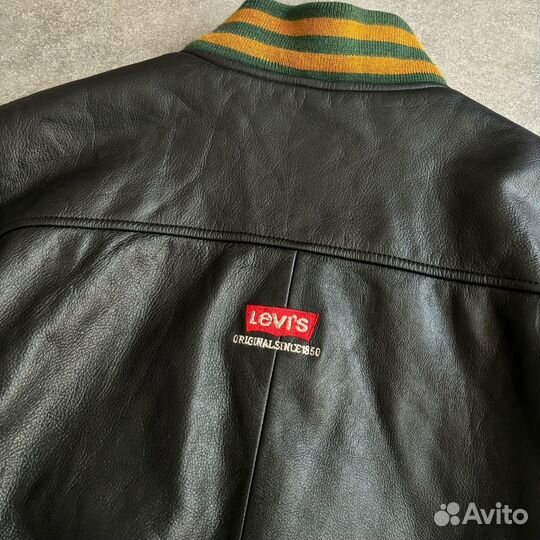 Винтажный кожаный бомбер Levis Пилот Авиатор 90