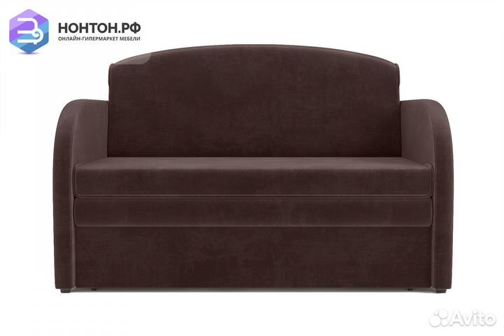 Диван выкатной Малютка велюр коричневый
