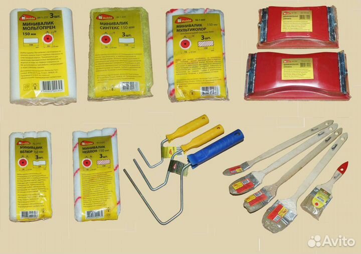 Мини валики, кисти, оправка шлифовальная