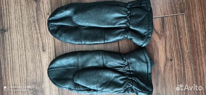 Варежки мужские кожаные