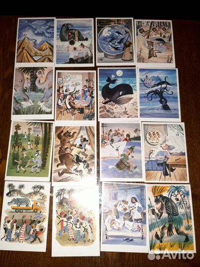 Открытки СССР по Сахарнову илл.Беломлинского,1983г