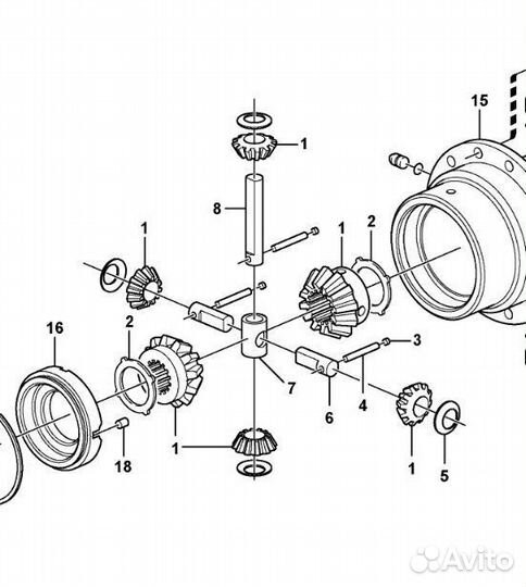 87760651 Дифференциал экскаватора погрузчика