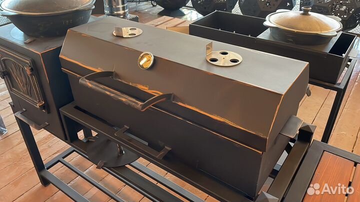 Мангал с печью под казан