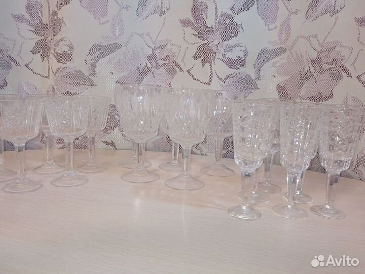 Хрустальные фужеры, рюмки, вазы, салатницы СССР