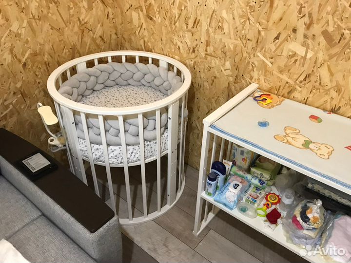 Кроватка-трансформер 6 в 1 (круглая/овальная)