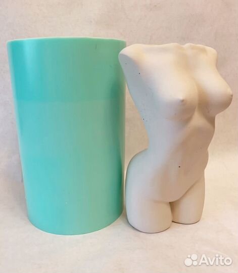 Силиконовая форма торс жен. подарок кашпо ваза