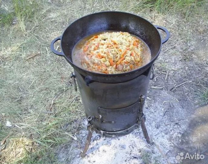 Казан чугунный с печкой