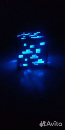 Светильник ночник в стиле minecraft алмазный блок