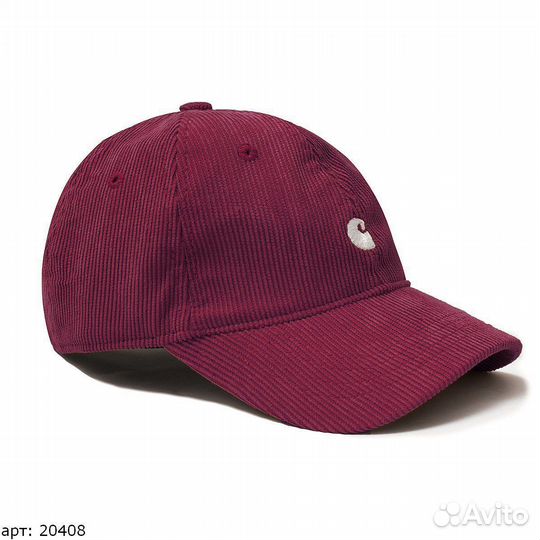 Кепка carhartt вельвет бордовая