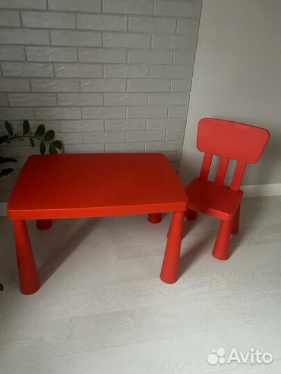 Стол детский икеа + стул детский икеа