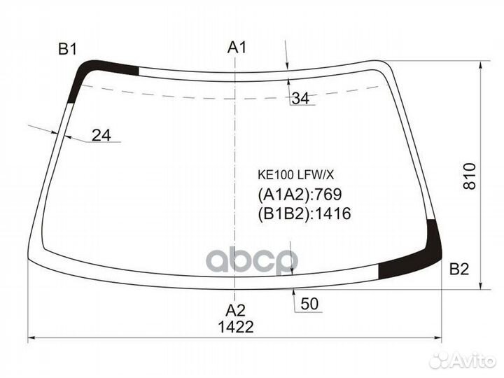 Стекло лобовое toyota corolla 4/5D 91-02 KE100