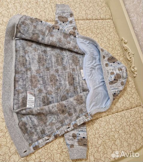 Тёплая кофта next 3-6-9мес