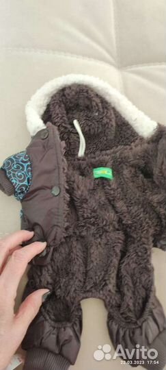 Тёплый зимний комбез для мелких пород собачек