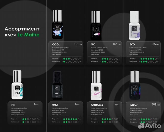 Ресницы для наращивания и клей Le Mat