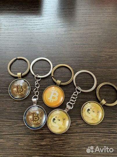 Брелок биткоин, догкоин