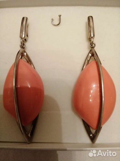 Серьги серебро длинные 925