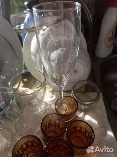 Стаканы, стопки, бокалы, варенница СССР