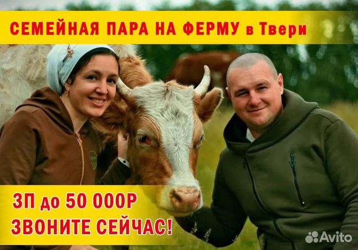 Семейная пара на ферму (питание, проживание)