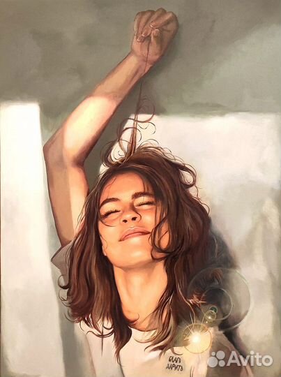 Портреты по фото красками на холсте