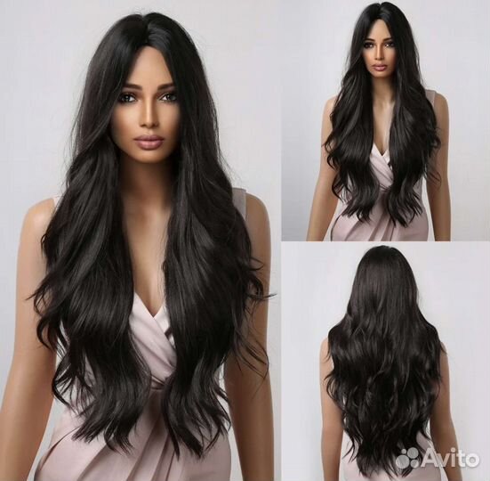 Парик черный длинный