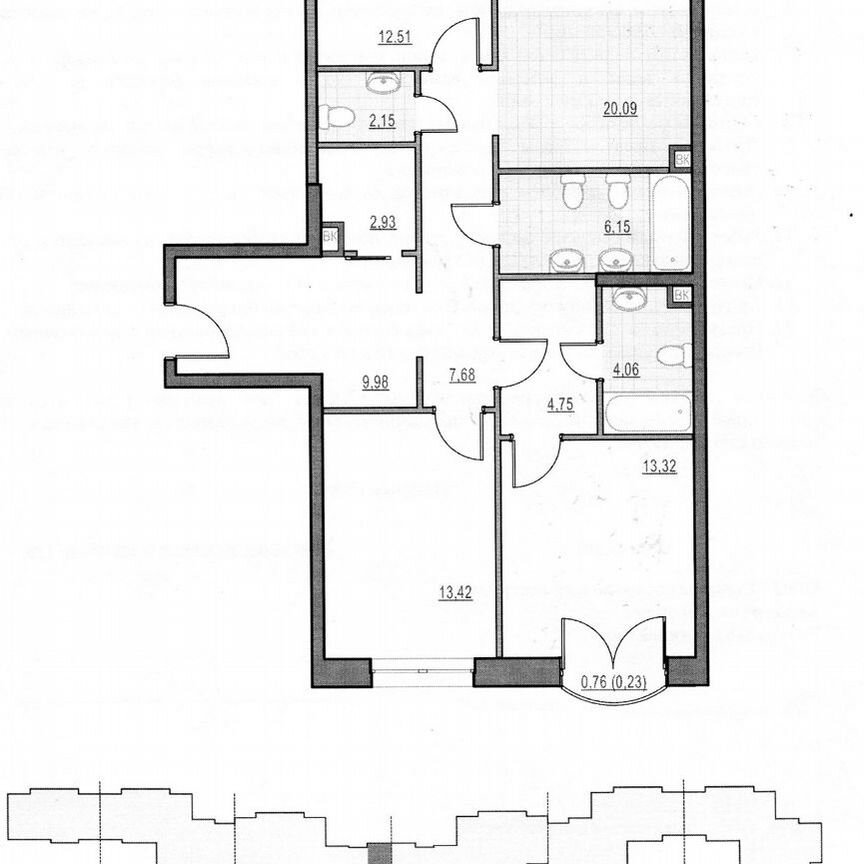 3-к. квартира, 98,6 м², 8/28 эт.