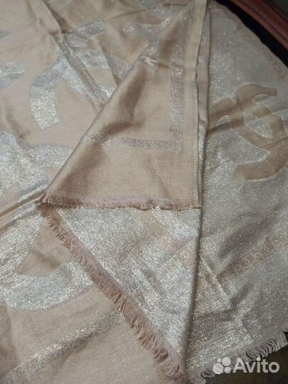 Палантин теплый chanel кашемир италия