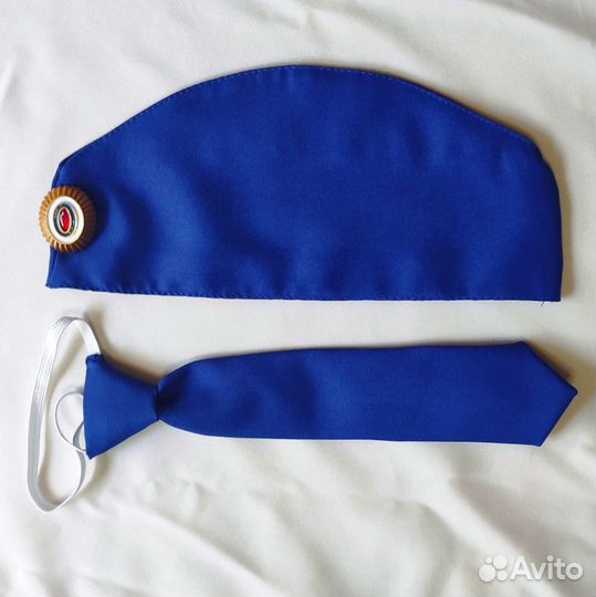 Пилотка лётчика и галстук синие детские