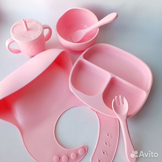 Силиконовая детская посуда, посуда для кормления