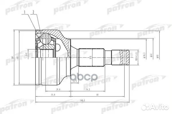 Шрус наружн к-кт 28x58.5x34 citroen: C5 1.6 08