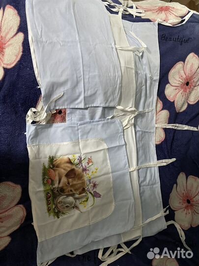 Бортики, балдохин, постельное белье новорожденных