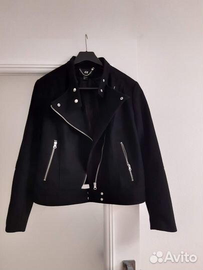 Косуха из шерсти, полупальто, черная р L